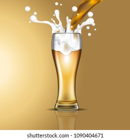 Filling beer in glasses