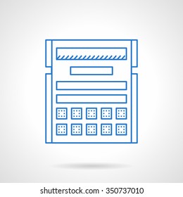 Filling the broadcasting grid. Video marketing, business or media planning. Blue flat line style vector icon. Single web design element for mobile app or website.