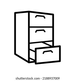 Ilustración de diseño vectorial de icono del gabinete de relleno