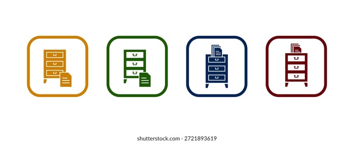 preenchendo ícone do gabinete ilustração de vetor. gabinete com conceito de ícone de documento.