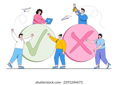 El relleno no se ha completado, marcando fechas y tareas importantes, pensamiento de equipo e intercambio de ideas. Diseño de contorno ilustración vectorial mínima para página de inicio, banner web, infografías, imágenes de héroe.