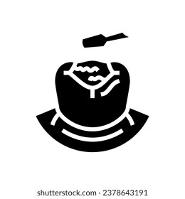 filling dental procedure glyph icon vector. filling dental procedure sign. isolated symbol illustration