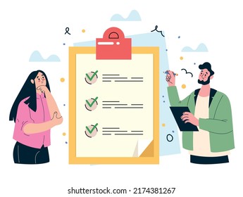 Filling form business concept. Vector graphic design illustration