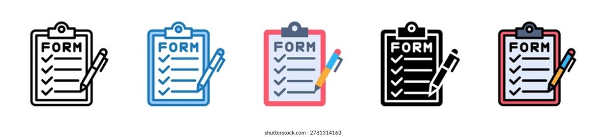 Filling Form multiple style icons set design vector illustration.