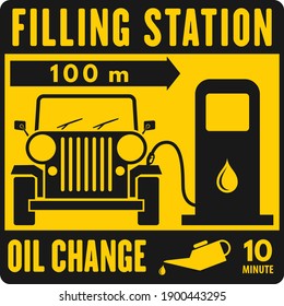 Filling Gas Station icon isolated on white background. Vector illustration