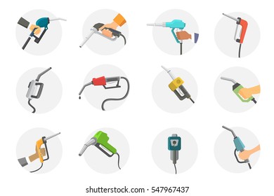 Filling gas station pistol vector illustration.