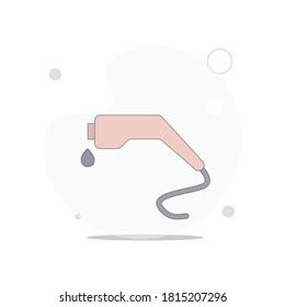 cargando una pistola. ilustración plana vectorial de la estación de combustible en fondo blanco