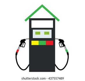 Filling Gun on Refueling the Car. Vector Illustration. EPS10