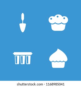 Filling icon. collection of 4 filling filled icons such as trowel, pie. editable filling icons for web and mobile.