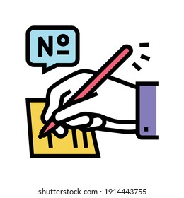 filling lotto card color icon vector. filling lotto card sign. isolated symbol illustration