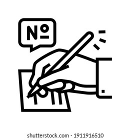 filling lotto card line icon vector. filling lotto card sign. isolated contour symbol black illustration