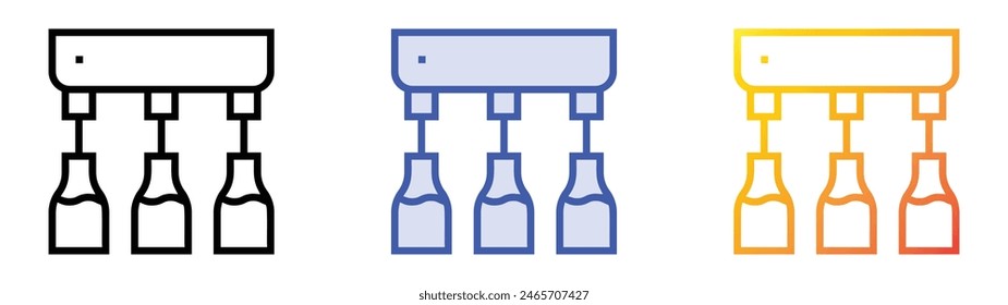 filling machine icon. Linear, Blue Fill and Gradient Style Design Isolated On White Background