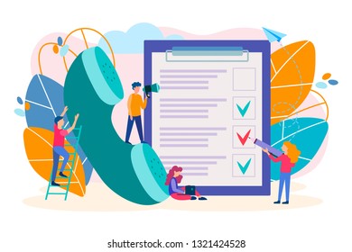 Filling out the questionnaire, information on the phone, support online concept. The employees of the call center carrying out the survey, fill the questionnaire, carry out testing.
