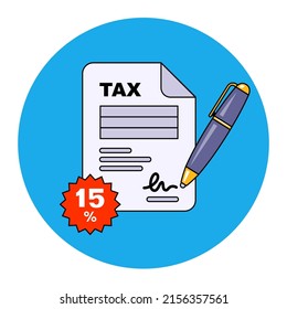 filling out the tax form annually. income tax. flat vector illustration.