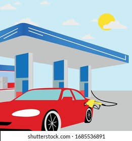 filling petrol station vector work