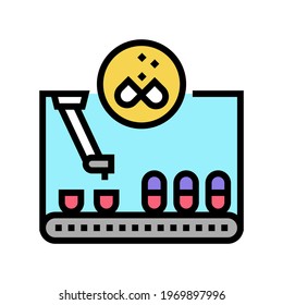 Filling Pharmaceutical Production Color Icon Vector. Filling Pharmaceutical Production Sign. Isolated Symbol Illustration