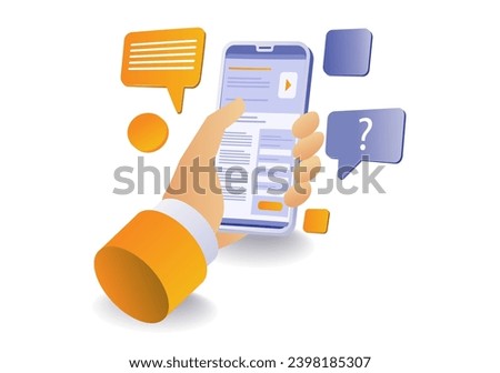 Filling registration form with smartphone concept illustration