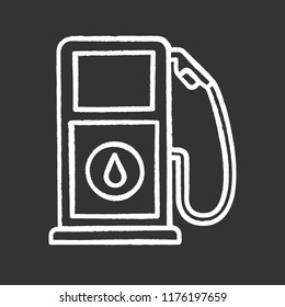Filling station chalk icon. Petrol pump. Gasoline stand. Gas station. Isolated vector chalkboard illustrations