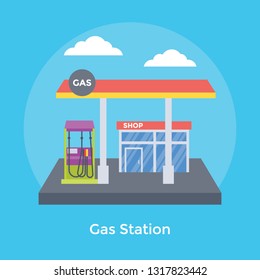 Tankstelle, Tankstelle Flachsymbol 