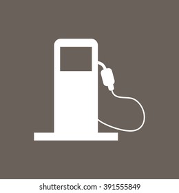 Filling Station or Petrol Pump Icon on Dark Gray Color. Eps-10.