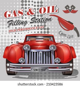 Filling station retro banner