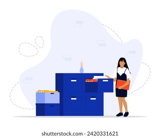Llenando el concepto de ilustración del sistema. Adecuado para página de inicio, ui, web, tarjeta de introducción de aplicaciones, editorial, volante y banner.