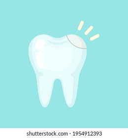 Filling tooth, cute colorful vector icon illustration. Cartoon flat isolated image