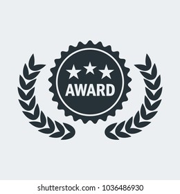 Film Award for best film. Movie Theater, Cinematic Award, Movie Premiere. Flat vector cartoon illustration. Objects isolated on a white background.