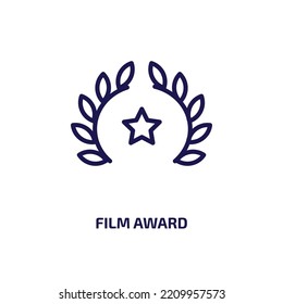 Film Award Icon From Cinema Collection. Thin Linear Film Award, Film, Award Outline Icon Isolated On White Background. Line Vector Film Award Sign, Symbol For Web And Mobile