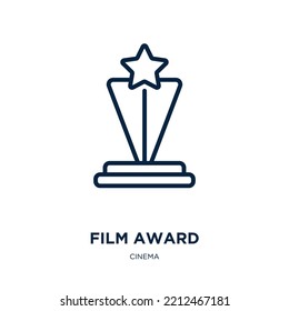 Film Award Icon From Cinema Collection. Thin Linear Film Award, Movie, Film Outline Icon Isolated On White Background. Line Vector Film Award Sign, Symbol For Web And Mobile