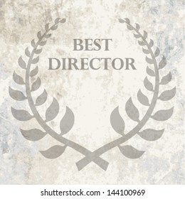 Film award winner laurel wreath icon on grunge background. eps10 vector illustration