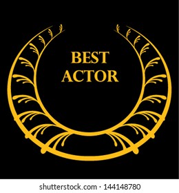 Film award Winner laurel wreath icon on grunge background. eps10 vector illustration