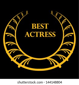 Film award Winner laurel wreath icon on grunge background. eps10 vector illustration