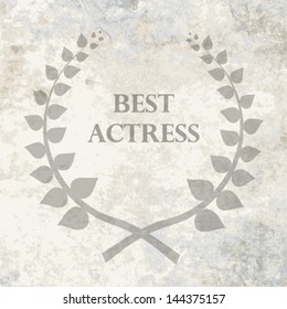 Film award winner laurel wreath icon on grunge background. eps10 vector illustration