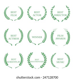 Film Awards, award wreaths on white background vector