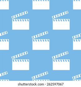 Film blue with white seamless pattern for web design. Vector symbol