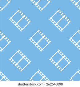 Film blue with white seamless pattern for web design. Vector symbol