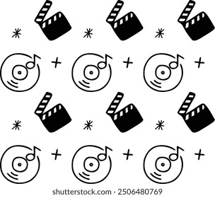 film board music disk seamless pattern design background