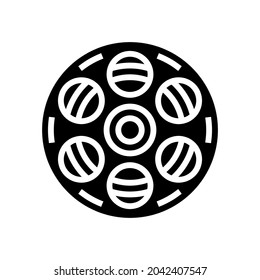film bobbin glyph icon vector. film bobbin sign. isolated contour symbol black illustration