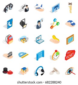 Film Business Icons Set. Isometric Set Of 25 Film Business Vector Icons For Web Isolated On White Background