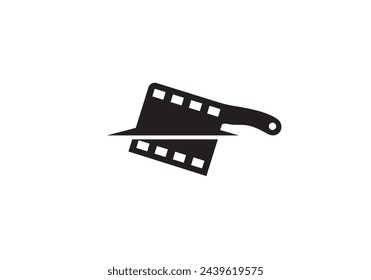 film with butcher knife logo icon design