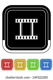 Film button retro colors square