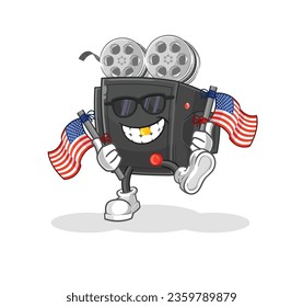the film camera american youth cartoon mascot vector