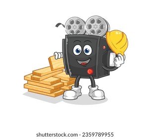 the film camera builder vector. cartoon character