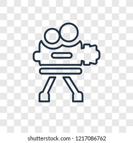 Film Camera concept vector linear icon isolated on transparent background, Film Camera concept transparency concept in outline style