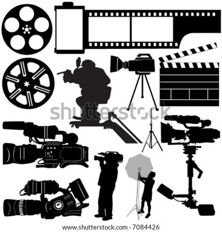 film, camera and equipments vector