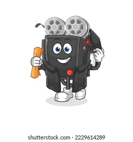 the film camera graduation vector. cartoon character