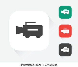 Film camera icon flat design with white background
