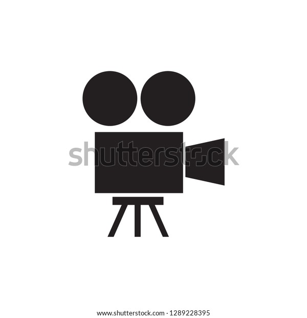 Film Camera Icon In Flat Style\
Vector For Apps, UI, Websites. Black Icon Vector\
Illustration.
