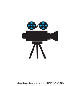 Film and camera  icon logo, vector design illustration 